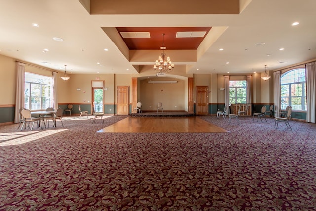 LOT37 W Caspian Cir, Lockport, IL 60441 - miscellaneous room featuring carpet flooring, a tray ceiling, recessed lighting, a chandelier, and baseboards