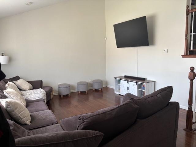 3641 W 120th Pl, Alsip, IL 60803 - living area featuring dark wood-type flooring and baseboards