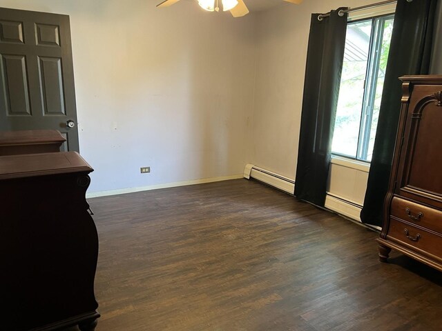 10940 S Worth Ave Unit 9, Worth, IL 60482 - unfurnished room with ceiling fan, plenty of natural light, and dark wood-style flooring