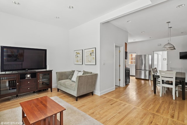 2637 W Huron St, Chicago, IL 60612 - living area with light wood-style flooring, recessed lighting, and baseboards