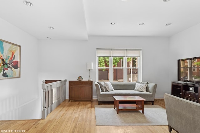 2637 W Huron St, Chicago, IL 60612 - living room with light wood-style flooring, recessed lighting, and baseboards