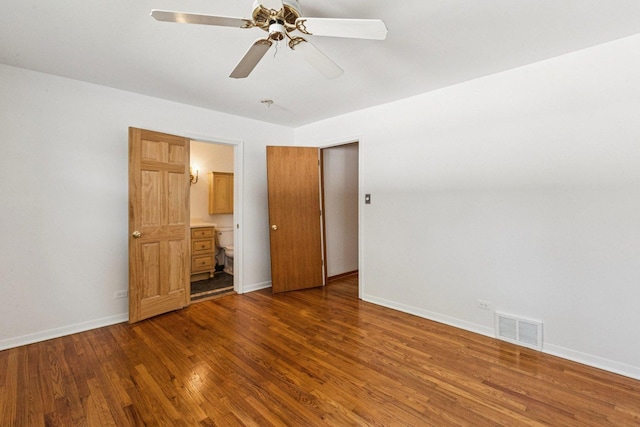 1946 Briarcliffe Blvd, Wheaton, IL 60189 - unfurnished bedroom with wood finished floors, ensuite bath, and ceiling fan