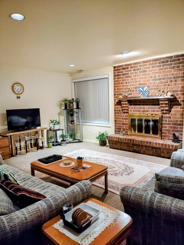 1175 Lake Cook Rd Unit 201W, Northbrook, IL 60062 - living room with a fireplace, baseboards, and recessed lighting