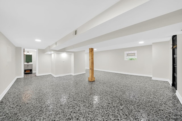 7535 S Aberdeen St, Chicago, IL 60620 - basement featuring baseboards and recessed lighting