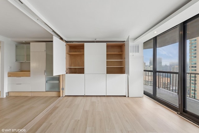 10 E Ontario St Unit 4805, Chicago, IL 60611 - spare room with light wood-style flooring, a view of city, and floor to ceiling windows