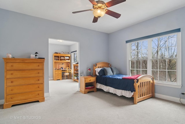 4824 Darlene Ct E, Long Grove, IL 60047 - carpeted bedroom featuring multiple windows, baseboards, and a ceiling fan