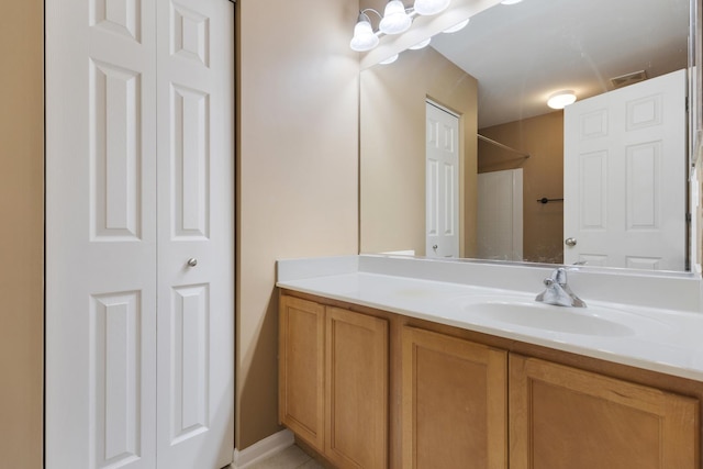 453 Lancaster Dr, Pingree Grove, IL 60140 - bathroom with a closet, vanity, and a shower