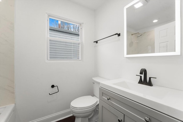 6903 S Ada St, Chicago, IL 60636 - full bathroom with vanity, toilet, and baseboards