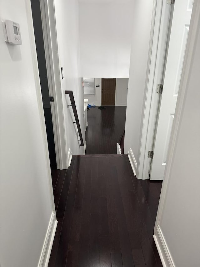 6903 S Ada St, Chicago, IL 60636 - hallway with an upstairs landing and dark wood-style flooring