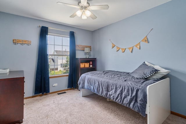 1453 Waterside Dr, Bolingbrook, IL 60490 - carpeted bedroom with baseboards and a ceiling fan