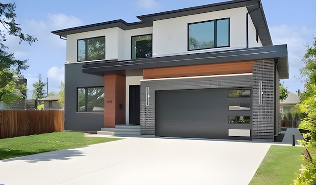 9214 N Washington St, Niles, IL 60714 - modern home with stucco siding and concrete driveway