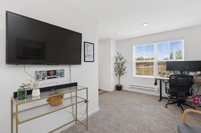 2011 Sequoia Ave, Mundelein, IL 60060 - carpeted office with a baseboard radiator and baseboards