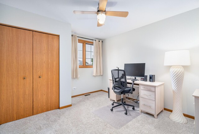 291 Georgetown Ave, Romeoville, IL 60446 - office space featuring light carpet, baseboards, and a ceiling fan