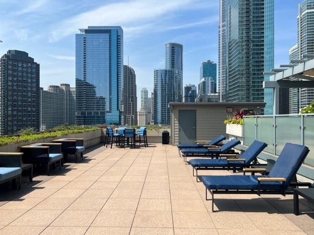 474 N Lake Shore Dr Unit 2101, Chicago, IL 60611 - view of patio with a skyline view