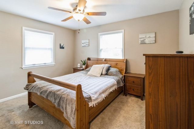 106 N Berteau Ave, Bartlett, IL 60103 - bedroom featuring carpet flooring, a ceiling fan, and baseboards