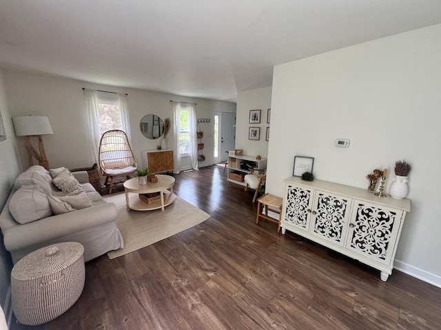 7003 94th Ave, Kenosha, WI 53142 - living room with dark wood finished floors and baseboards
