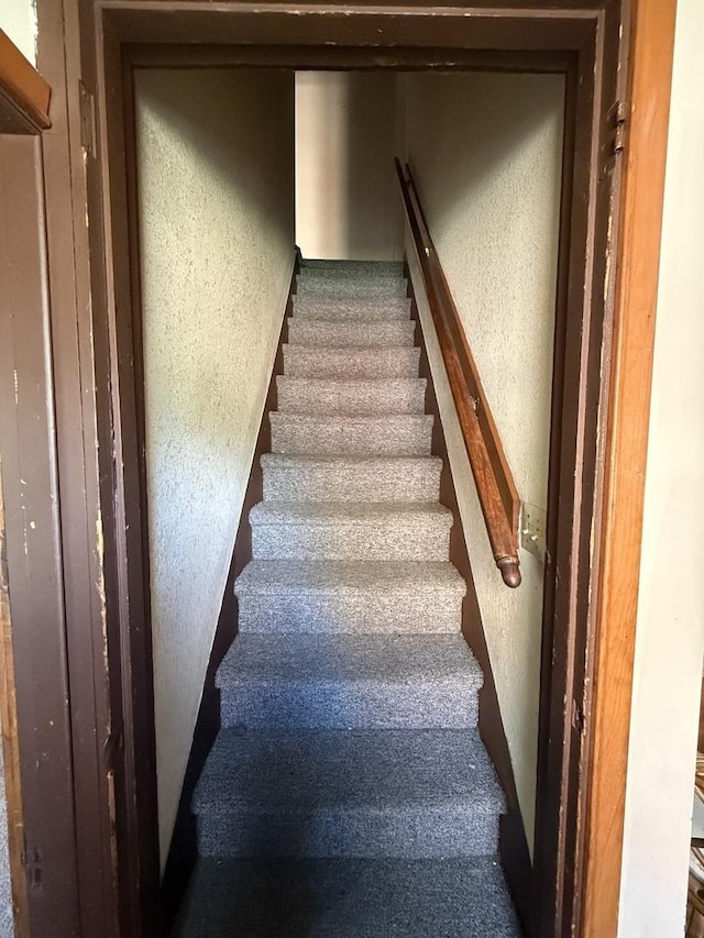 428 Chicago Ave, Savanna, IL 61074 - stairs featuring a textured wall