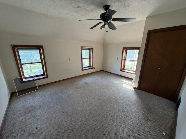 428 Chicago Ave, Savanna, IL 61074 - carpeted empty room featuring healthy amount of natural light, a textured ceiling, and baseboards