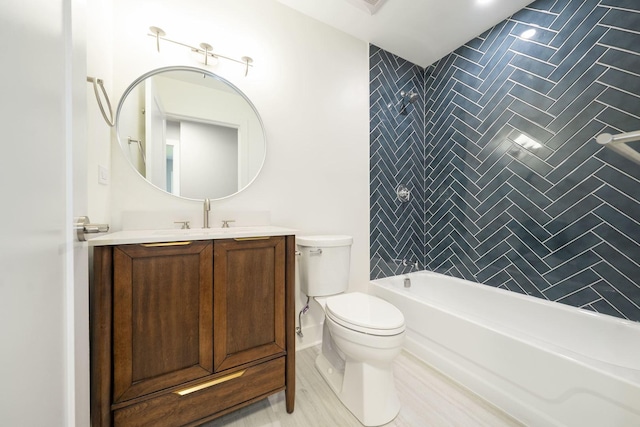 5831 Allemong Dr, Matteson, IL 60443 - full bath featuring vanity, toilet, and washtub / shower combination