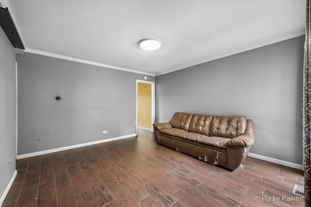 405 S Belmont Ave, Elgin, IL 60123 - living area with wood finished floors, baseboards, and ornamental molding