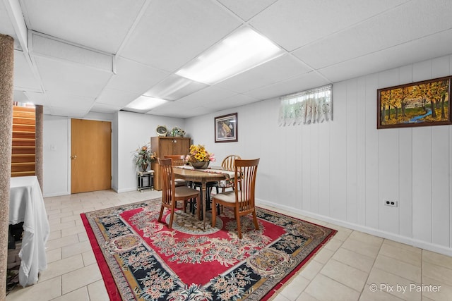 3324 N Ottawa Ave, Chicago, IL 60634 - tiled dining area featuring stairway and a paneled ceiling