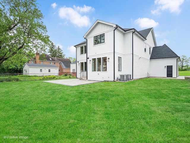435 S W Ave, Elmhurst, IL 60126 - back of house with a patio area, cooling unit, and board and batten siding