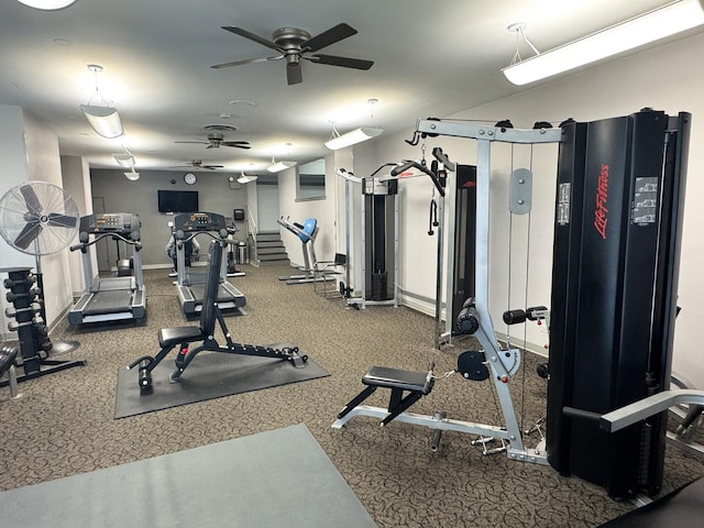 6301 N Sheridan Rd Unit 14E, Chicago, IL 60660 - gym featuring ceiling fan and baseboards