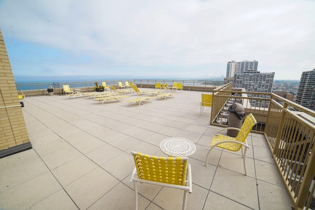 6301 N Sheridan Rd Unit 14E, Chicago, IL 60660 - view of patio with a water view and a balcony
