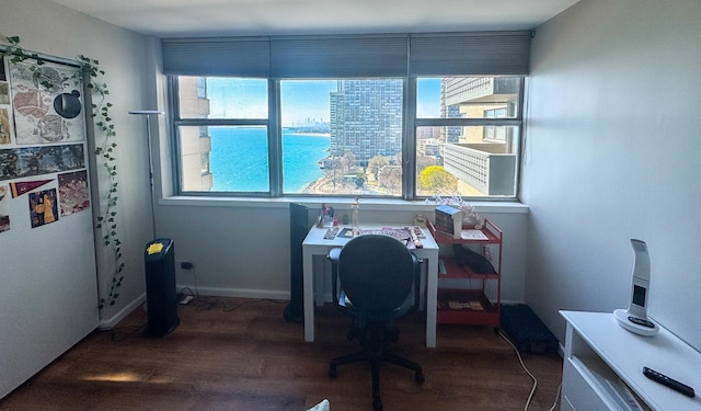6301 N Sheridan Rd Unit 14E, Chicago, IL 60660 - office area with wood finished floors, plenty of natural light, and baseboards
