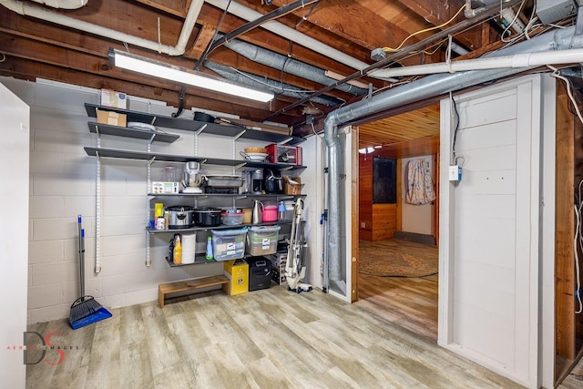 907 Parks Ln, Ottawa, IL 61350 - unfinished basement with wood finished floors