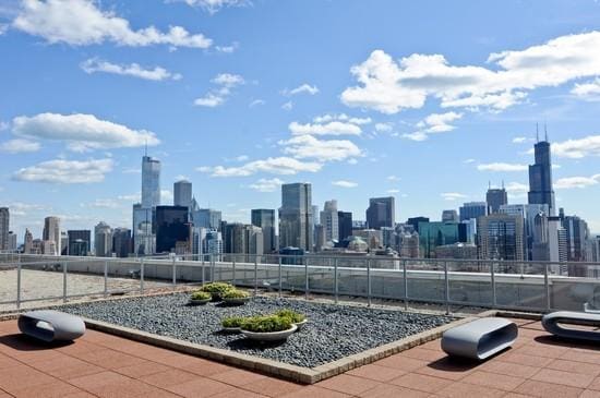 500 W Superior St Unit 805, Chicago, IL 60654 - view of patio / terrace with a skyline view