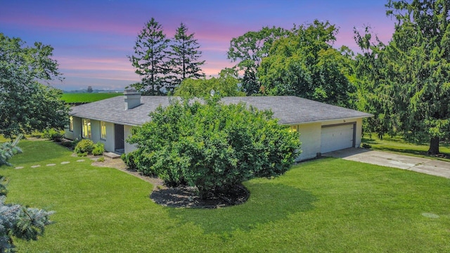1651 Phillips Woods Ln, Urbana, IL 61802 - view of front facade with concrete driveway, a front yard, and a shingled roof
