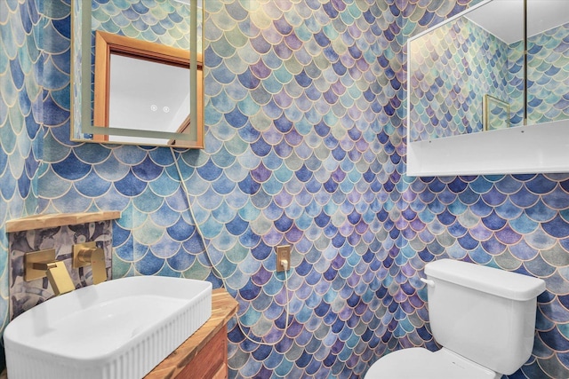 1651 Phillips Woods Ln, Urbana, IL 61802 - half bathroom featuring vanity and tile walls