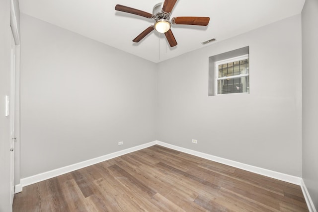 2316 W Cortez St Unit G, Chicago, IL 60622 - unfurnished room with baseboards, wood finished floors, and ceiling fan