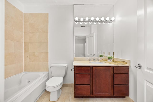 2316 W Cortez St Unit G, Chicago, IL 60622 - full bathroom with toilet, vanity, tile patterned flooring, baseboards, and shower / washtub combination