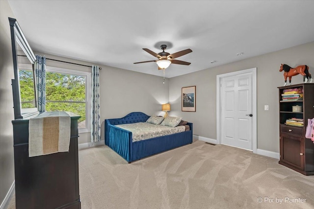 42W911 Jens Jensen Ln, Saint Charles, IL 60175 - bedroom featuring baseboards, carpet flooring, and ceiling fan