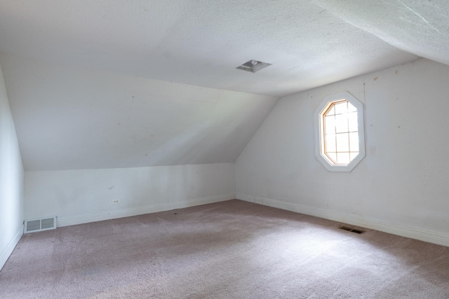 2908 Oakwood Ave, Mchenry, IL 60051 - bonus room with carpet flooring, vaulted ceiling, baseboards, and a textured ceiling