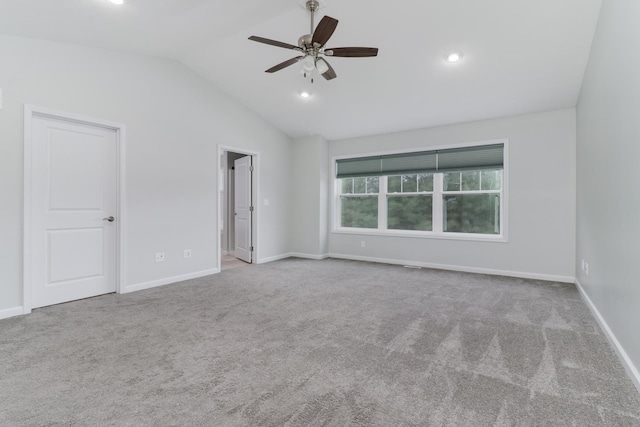 1406 Woodbine Rd Unit 1, Bloomington, IL 61704 - unfurnished bedroom with lofted ceiling, carpet flooring, baseboards, recessed lighting, and ceiling fan