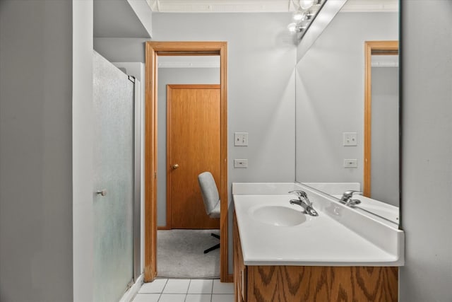 1412 Root St, Crest Hill, IL 60403 - full bath featuring a shower stall, tile patterned floors, and vanity