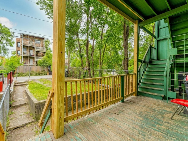 2823 W Flournoy St, Chicago, IL 60612 - deck featuring stairway and a fenced backyard