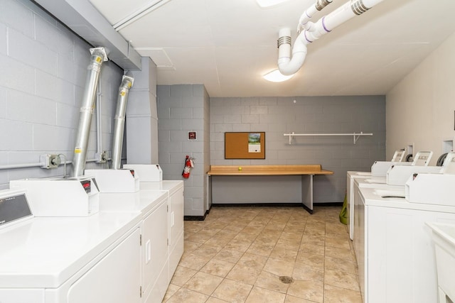 1301 N Western Ave Unit 236, Lake Forest, IL 60045 - shared laundry with independent washer and dryer and concrete block wall
