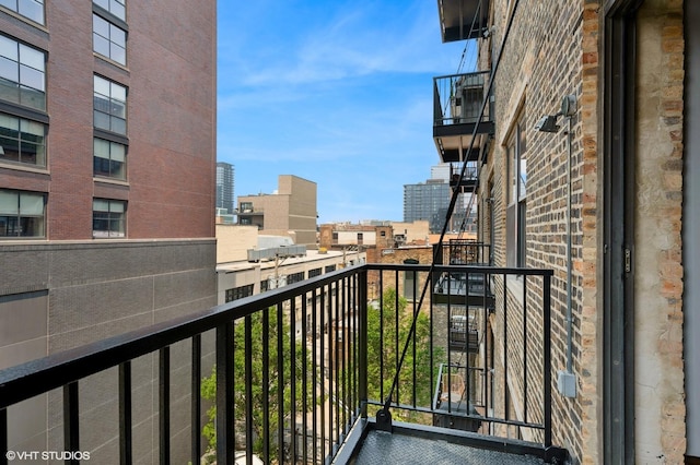 balcony with a view of city