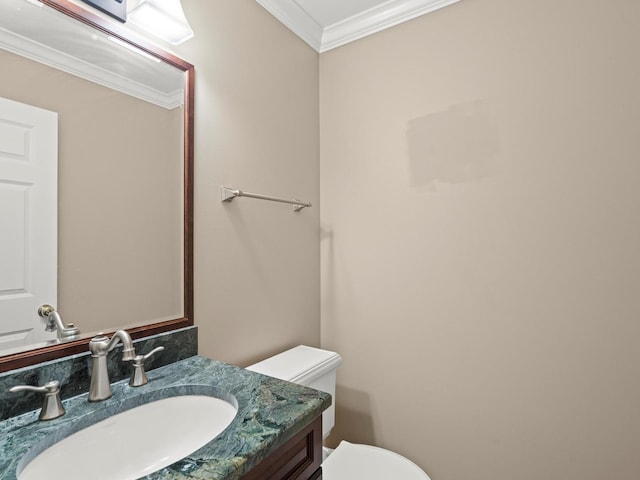 1520 Fordham Ct, Naperville, IL 60565 - bathroom featuring toilet, ornamental molding, and vanity