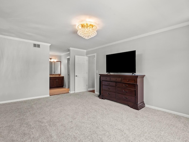 1520 Fordham Ct, Naperville, IL 60565 - unfurnished bedroom with crown molding, carpet, baseboards, and ensuite bathroom