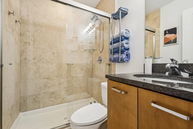 7223 N Hamilton Ave Unit A, Chicago, IL 60645 - full bathroom featuring toilet, a shower stall, and vanity