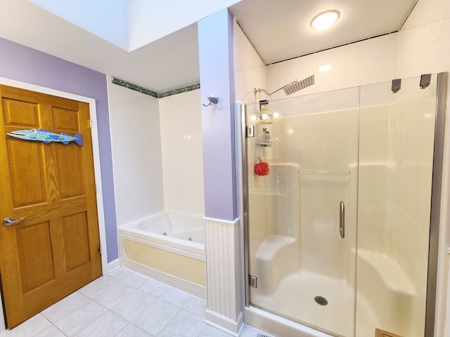 5831 W 109th St, Chicago Ridge, IL 60415 - bathroom with tile patterned floors, a shower stall, and a whirlpool tub