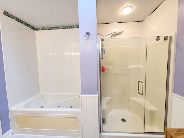 5831 W 109th St, Chicago Ridge, IL 60415 - full bathroom featuring a stall shower and a whirlpool tub