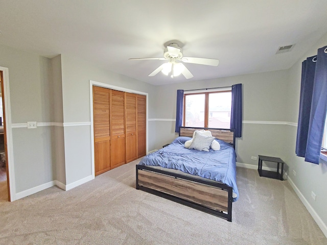 5831 W 109th St, Chicago Ridge, IL 60415 - bedroom featuring carpet floors, a closet, ceiling fan, and baseboards