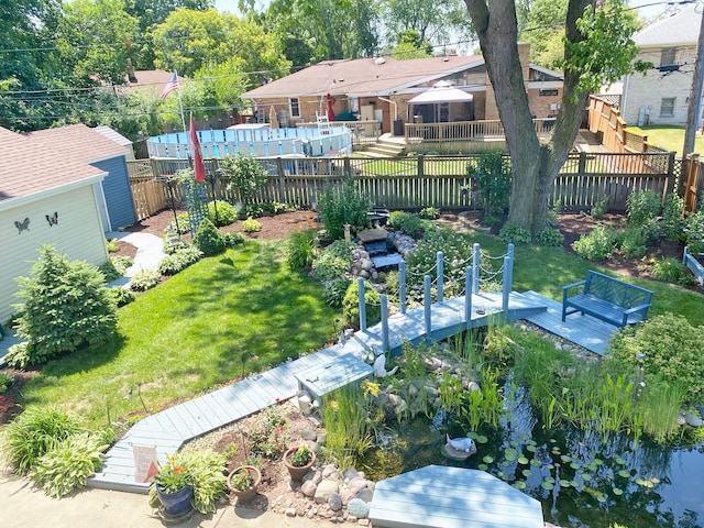 5831 W 109th St, Chicago Ridge, IL 60415 - view of yard with a wooden deck