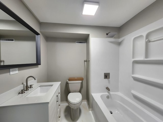 906 Central Park Dr, Round Lake Beach, IL 60073 - full bathroom with vanity, toilet, tub / shower combination, and baseboards